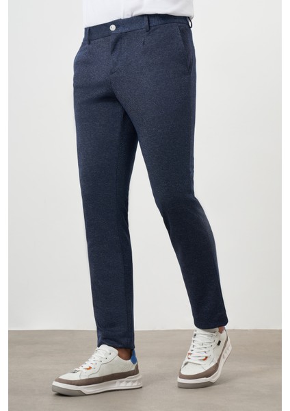 Erkek Lacivert Poliviskon Trend Pileli Slim Fit Spor Pantolon fiyatları