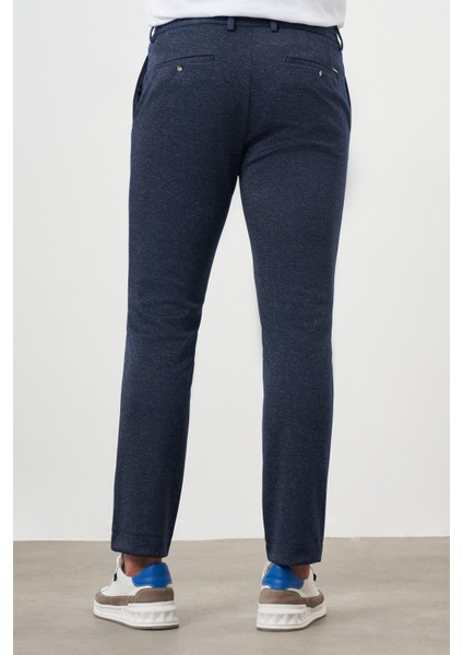 Erkek Lacivert Poliviskon Trend Pileli Slim Fit Spor Pantolon modelleri