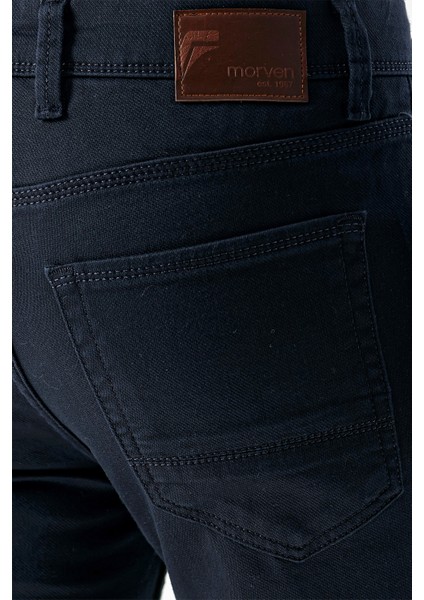 Erkek Lacivert Mevsimlik Pamuk 5 Cep Slim Fit Jean Pantolon indirimleri