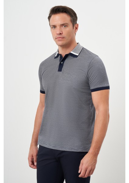 Erkek Lacivert Trend Polo Yaka Dynamic Fit T-Shirt fiyatları