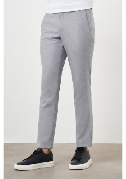 Erkek Gri Poliviskon Trend Desenli Lastikli Slim Fit Pantolon fiyatları