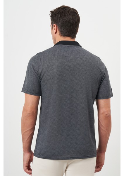 Erkek Antrasit Trend Cepli Polo Yaka T-Shirt