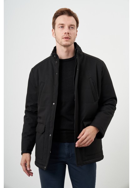 Erkek Siyah Wagon Çıtçıtlı Kapüşonlu Dynamic Fit Rahat Kesim Mont fiyatları