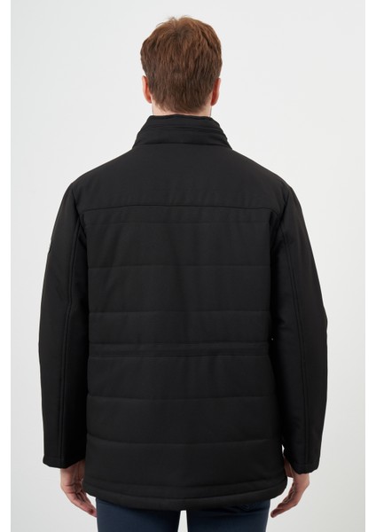 Erkek Siyah Wagon Çıtçıtlı Kapüşonlu Dynamic Fit Rahat Kesim Mont indirimleri