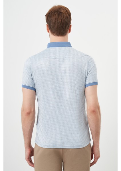 Erkek A. Mavi Trend Merserize Jakar Desen Düğmeli Yaka Dynamic Fit T-Shirt indirimleri