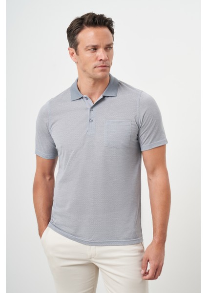 Erkek Gri Trend Cepli Polo Yaka T-Shirt fiyatları
