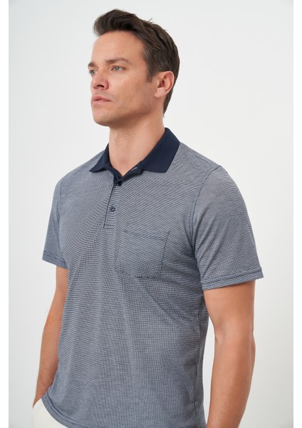 Erkek Lacivert Trend Cepli Polo Yaka T-Shirt modelleri