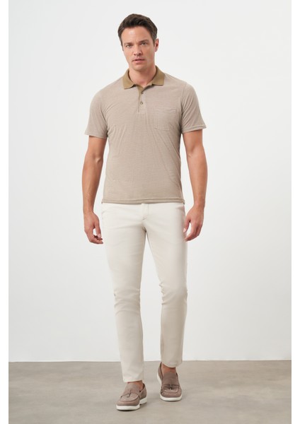 Erkek Bej Trend Cepli Polo Yaka T-Shirt fırsatları