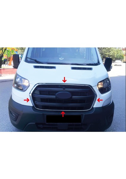 Fams Otomotiv  Ford Transit Krom Ön Panjur Çerçevesi 4 Parça 2019 Paslanmaz Çelik