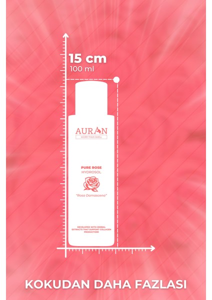 Saf Gül Hidrosolü, Cilt Bakım Toniği Pure Rose Hydrosol 100 ml