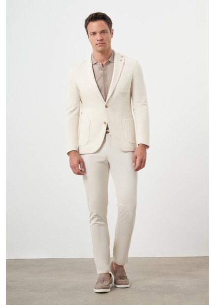 Erkek Bej Örme Slim Fit Torba Cep Mono Yaka Spor Ceket fırsatları