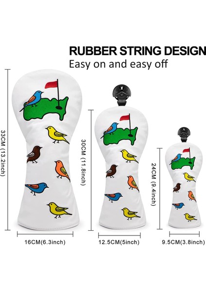 Sürücü, Fairway, Melezler Için Golf Kulübü Kılıfları-Golf Sürücüsü Başörtüsü/golf Fairway Ahşap/hibrit Erkek Golfçü B (Yurt Dışından) indirimleri