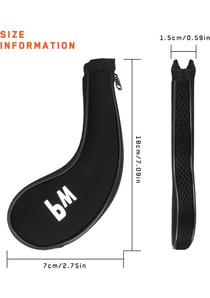 Golf Kafa Kapakları Kulübü Koruyucular Fermuarlı Başlıklar Uzun Boyun Baskılı Numarası 12 Adet (Yurt Dışından) fiyatları