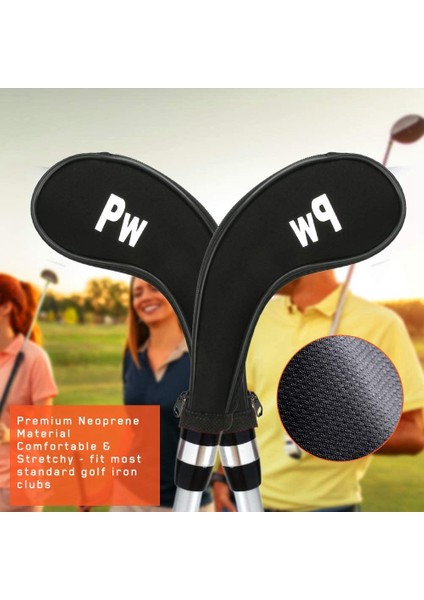 Golf Kafa Kapakları Kulübü Koruyucular Fermuarlı Başlıklar Uzun Boyun Baskılı Numarası 12 Adet (Yurt Dışından) fırsatları
