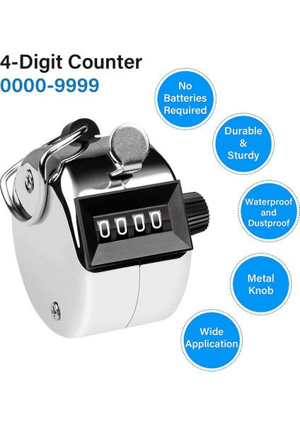 3 Adet Sayaç, Golf Sayma Için 4 Haneli Clicker Metal El Sayacı (Yurt Dışından) fırsatları
