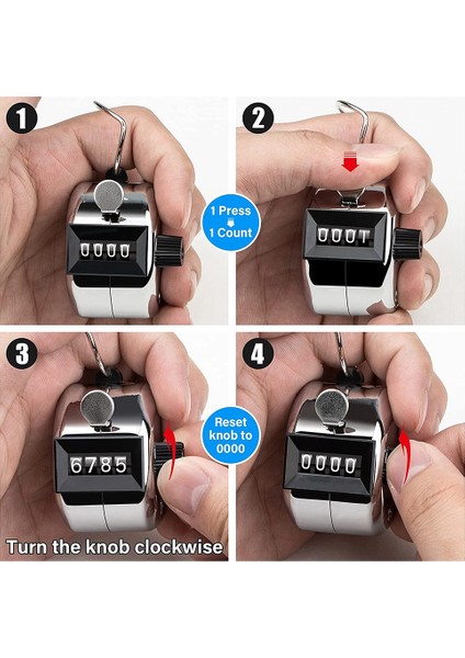 3 Adet Sayaç, Golf Sayma Için 4 Haneli Clicker Metal El Sayacı (Yurt Dışından) indirimleri