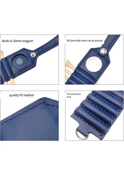 Golf Tee Depolama Deri Tutucu, 7'li Set, 7 ve Top Etiketleri Dahil, Golf Çantası Aksesuarları, Mavi (Yurt Dışından) fırsatları