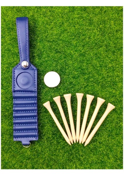 Golf Tee Depolama Deri Tutucu, 7'li Set, 7 ve Top Etiketleri Dahil, Golf Çantası Aksesuarları, Mavi (Yurt Dışından) indirimleri