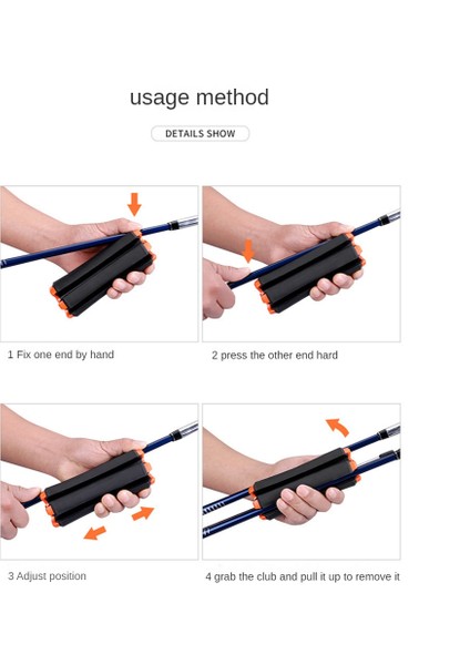 Golf Sopası Alıcısının Sabitleme Braketi Kelepçesi Taşınabilir, Kullanımı Kolay, Küçük ve Hafif, Siyah + Turuncu (Yurt Dışından) indirimleri