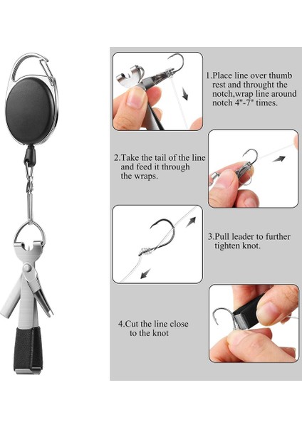 Balıkçılık Hızlı Düğüm Bağlama Aracı, Retraktör Combo Clippers ile 4'ü 1 Arada Fly Line Clippers, 3'lü Paket Içerir (Yurt Dışından) fırsatları
