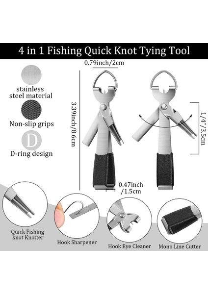 Balıkçılık Hızlı Düğüm Bağlama Aracı, Retraktör Combo Clippers ile 4'ü 1 Arada Fly Line Clippers, 3'lü Paket Içerir (Yurt Dışından) indirimleri