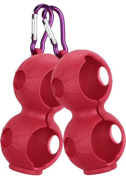 2 Paket Golf Topu Tutucu Yumuşak Silikon Klip Kırmızı Alüminyum Kanca Aksesuarları ile (Yurt Dışından)