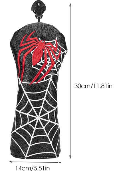 Golf Kulübü Baş Örtüsü Örümcek Nakışlı Woods Sürücü Için Pu Deri Başlıklar Fairway Hibrit, Toz Geçirmez Koruma No.3 (Yurt Dışından) indirimleri