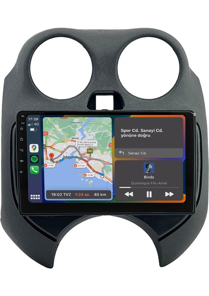 Nissan Micra (2011-2012) Android 14 Multimedya Carplay 10 Inch 8 GB Ram / 128 GB Hafıza CRV-4371XAA