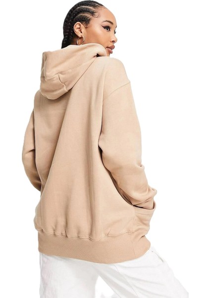 Mini Swoosh Oversized Hoodie Brown Hoodie Kapüşonlu Sweatshirt Bej fiyatları