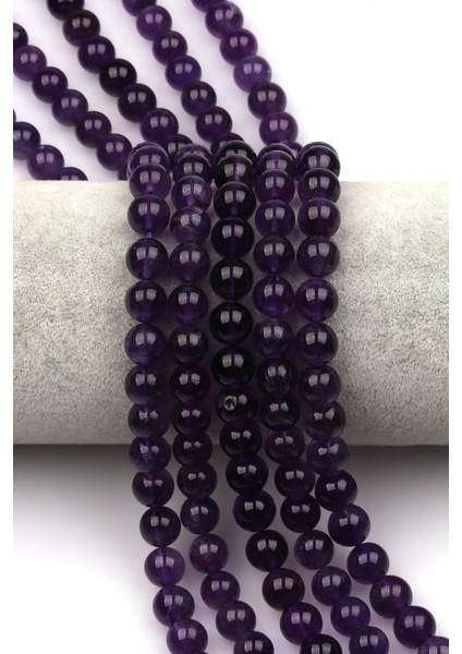 Ametist Ab Kalite Doğal Taş Dizi 8 Mm Küre Kesim