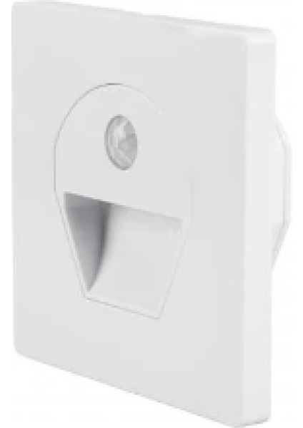 1W Sensörlü Ledli Koridor Armatürü Füme Kasa (Beyaz)