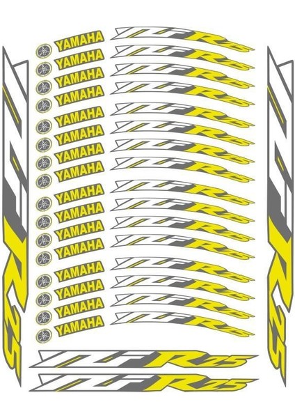 Yamaha Florasan Sarı Baskı R25 Uyumlu 1 Set Jant Şeridi