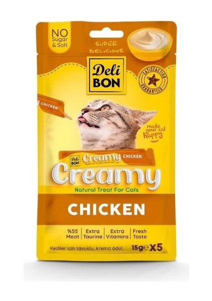 Creamy Tavuklu Kedi Ödül Maması 15 gr 5li