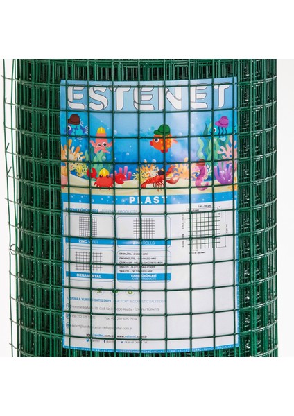 Pvc Kaplı Puntalı Bahçe Çiti ve Kümes Teli 2,00MM 50*50 Göz Aralığı 180 cm 25 mt Rulo