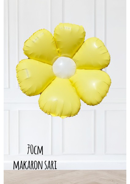 Makaron Sarı Papatya Folyo Balon 70CM