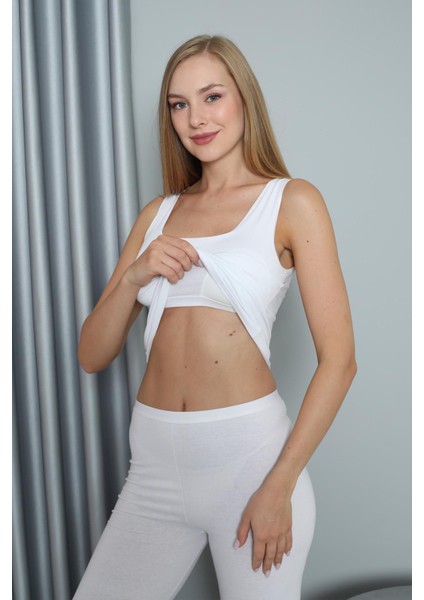 Kadın Modal Kalın Askı Beyaz Atlet C2T1N0O108 fiyatları