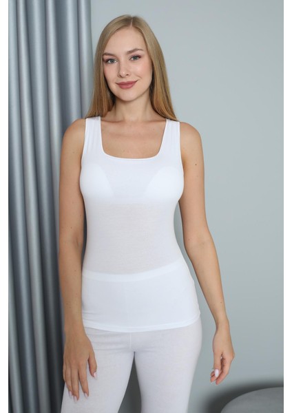 Kadın Modal Kalın Askı Beyaz Atlet C2T1N0O108 modelleri