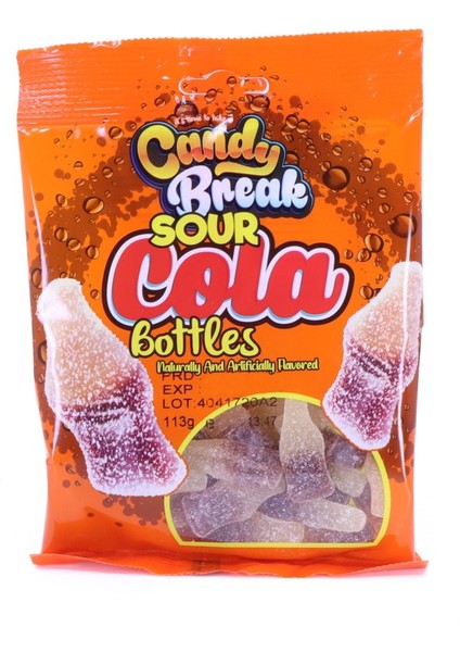 American Foods Candy Break Sour Cola Bottles - Kola Aromalı Ekşi Yumuşak Şeker 113 gr