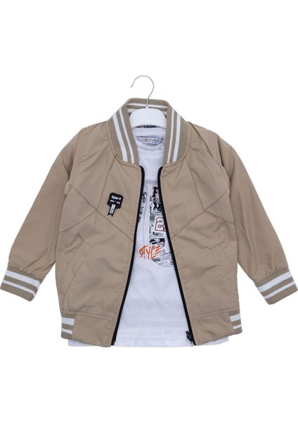 1111252769 9/12 Yaş 1476 Çift Tarafli Mont 2li Erkek Takım - Kahve - 11-12 Yaş