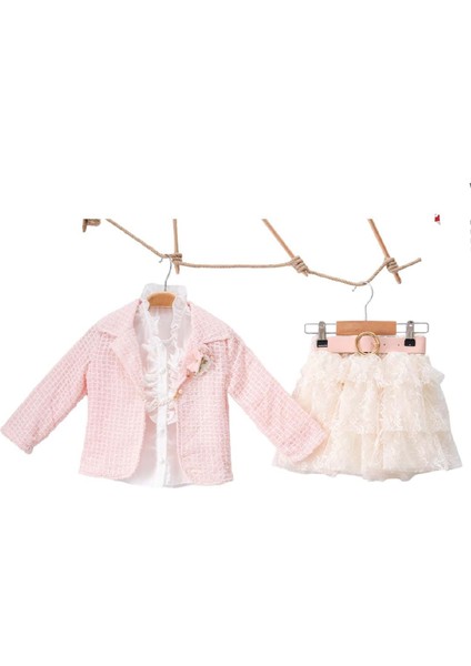 391100 Simli Kesme Ceket 3 Lü Tk 2y,3y,4y,5y - Pembe - 2-3 Yaş