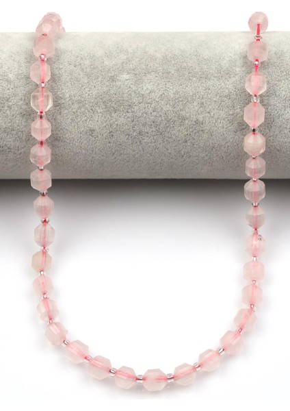 Pembe Kuvars Doğal Taş Dizi 7 x 8 mm Hexagonal Kesim fiyatları