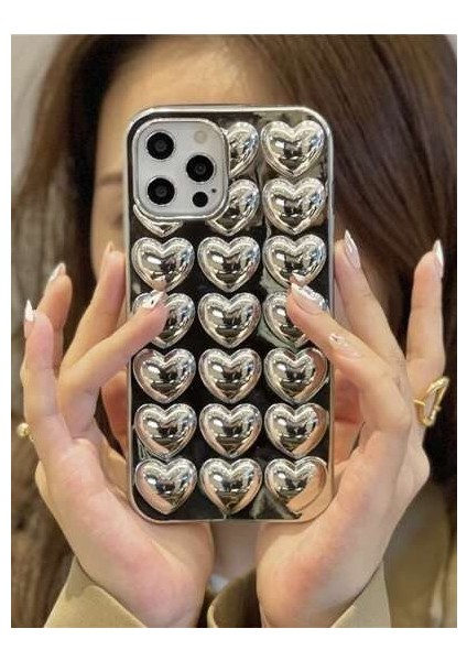 Apple iPhone 11 Uyumlu Silver 3D Kalpli Telefon Kılıfı