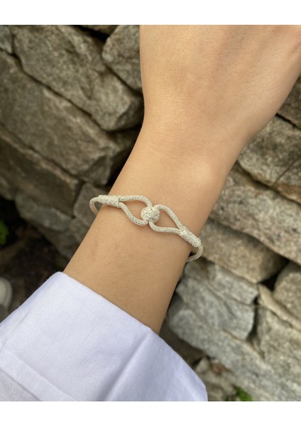 Gümüş Kazaziye Damla Modeli Top Detaylı Örme Bileklik- Geleneksel Tasarım El Işi Bileklik fiyatları