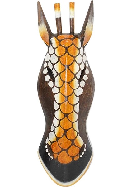Ahşap Zürafa Mask 50 cm Duvar Dekoru