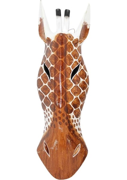 Ahşap Zürafa Mask 50 cm Duvar Dekoru