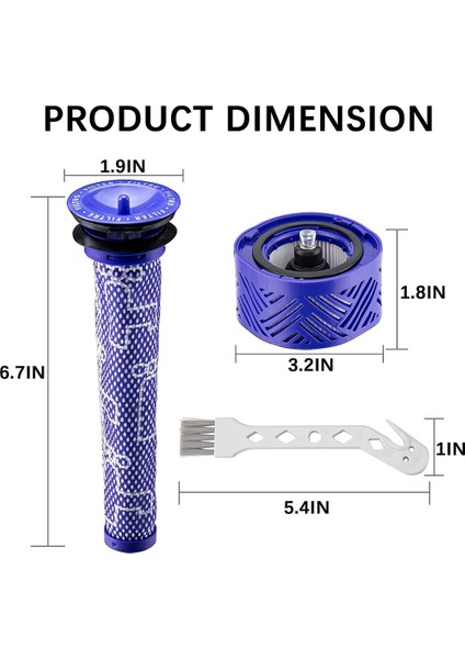 Dyson V6 Filtresini Değiştirir, Aksesuarlar Yıkanabilir Ön Filtre ve Yıkanabilir Hepa Son Filtre, Parçaları Değiştirin DY-966912-03 (Yurt Dışından) modelleri
