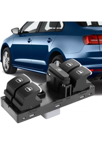 JETTA 2015-2018 MODEL ARASI UYUMLU (KROMLU) ÖN SOL SÜRÜCÜ DÖRTLÜ CAM DÜĞMESİ
