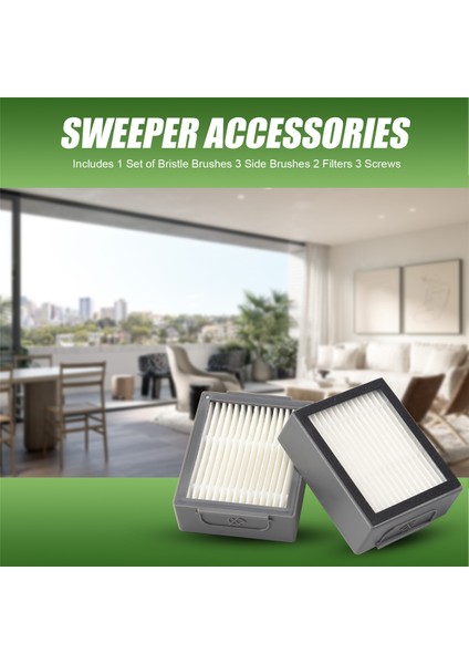 Irobot Roomba I7 I7+/ı7 Plus E5 E6 E7 Serisi Robotik Vakum Için Yedek Aksesuar Kiti, 2 Filtre + 3 Fırça + 1 Çok Yüzeyli Kauçuk Fırçalar (Yurt Dışından)