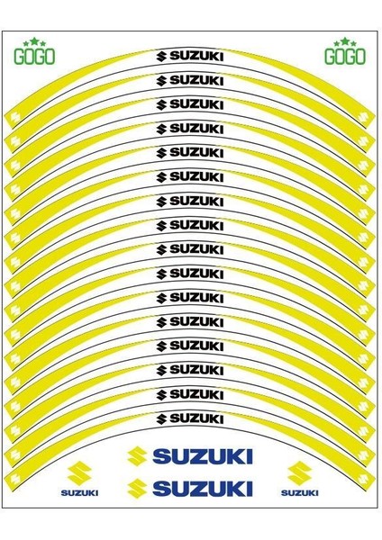 Sarı Beyaz Suzukı Uyumlu Reflektörlü Jant Şeridi