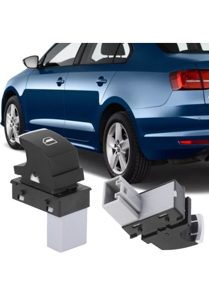 Jetta 2015-2018 Model Arası Uyumlu (Kromlu) Arka Sol Sürücü Tarafı Cam Açma Düğmesi